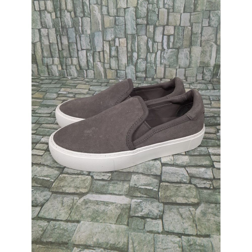 UGG Women's Gray Suede Slip-On Sneakers with White Platform